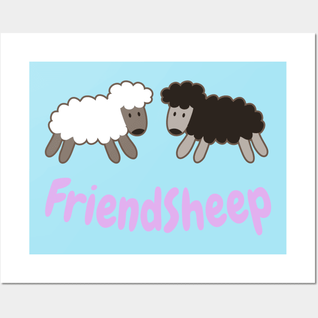 Friendsheep funny Sheep Pun Wall Art by Foxxy Merch